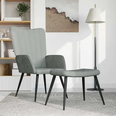Zdjęcie produktu dla VidaXL 327688, Aksamit, Szary, Pianka, 610 mm, 700 mm, 965 mm