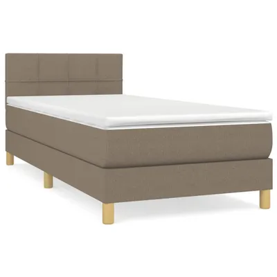 Produktbild von vidaXL Boxspringbett mit Matratze Taupe 100x200 cm Stoff