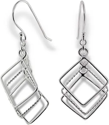 Image de SilberDream Boucles d'oreilles pour femmes 925 argent carrés SDO8801