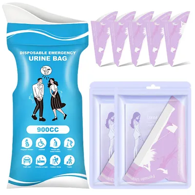 Imagen del producto de Orinario para mujeres, 20 unidades, 900 ml, más 8 bolsas para orina para uso en exteriores, camping