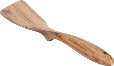 Obrázek produktu pro Zkosená teaková špachtle, vhodná pro styk s potravinami, ideální pro přípravu steaků na domácí pánvi