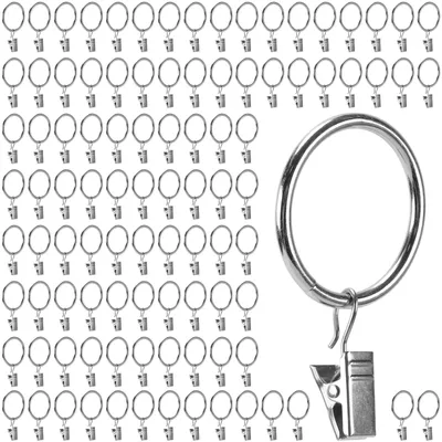 Produktbild von Solidchoice – 100 Stück Vorhangringe mit Clips für Standardvorhänge
