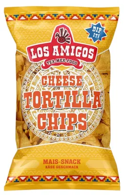 Produktbild von Los Amigos Tortilla Chips Cheese 453g – Knusprige Maischips mit Käsegeschmack