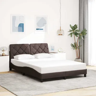 Immagine prodotto di Maison Exclusive - Struttura letto senza materasso Marrone scuro 140x200 cm Tessuto