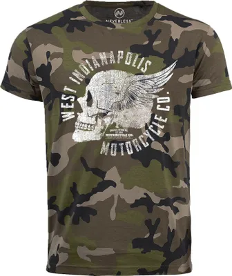 Produktbild von Neverless® Cooles Herren T-Shirt Totenkopf Camouflage Camo-Shirt Tarnmuster camo XXL