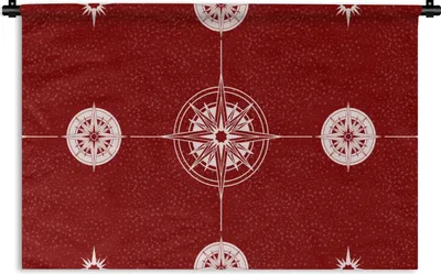 Produktbild von MuchoWow® Wandteppich Wandbehang Kompass - Reisen - Muster 60x40 cm Tapisserie Dekoration Wandtuch - Wanddekorationen