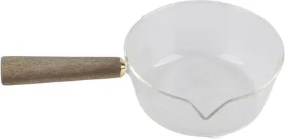 Immagine prodotto di Lattiera in vetro da 600 ml con manico in legno