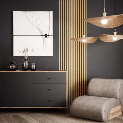 Produktbild von NEWROOM Tapete Braun Vliestapete Paneel - Holztapete Skandi Natur  Holz Lamellen Holzwand Modern Lamellenwand
