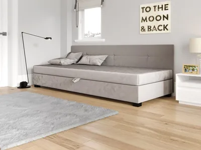 Obrázek produktu pro Jednolůžková čalouněná postel 90x195 LOCIKA BIZ 2 - světle šedá
