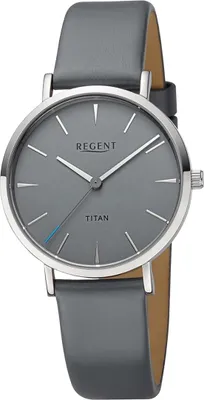 Produktbild von Regent Leder Damen Uhr Armbanduhr Quarz dunkelgrau Lederarmband D2UR2094100