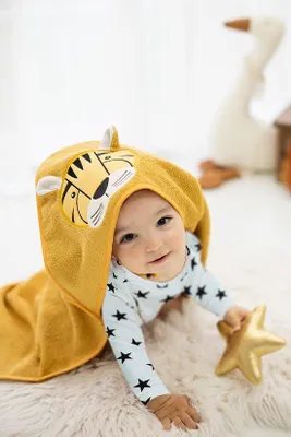 Produktbild von Jaju Baby Kapuzenbadetuch Tiger Gelb