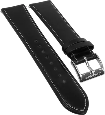 Produktbild von Junghans Meister | Uhrenarmband 21mm Leder schwarz | 027/4525