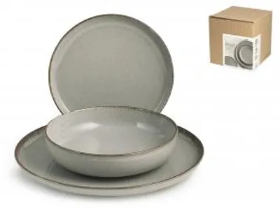 Immagine prodotto di H&H Servizio Tavola 12 Pezzi Pearl Grigio In Porcellana