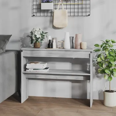 Produktbild von vidaXL Konsolentisch Grau Sonoma 102x30x80 cm Holzwerkstoff - Konsolentisch - Konsolentische - Tisch - Flurtisch