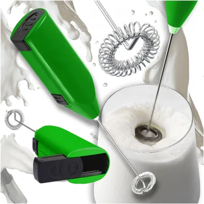 Image de Mélangeur-mousseur électrique pour lait, vert
