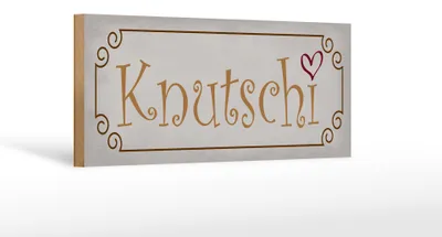 Produktbild von Holzschild Spruch 27x10cm Knutschi Herz