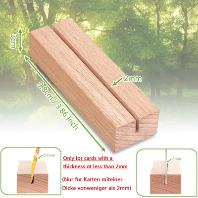 Produktbild von Tischkartenhalter Holz, 30 Stück, für Menükarten und Fotos, für Feiern