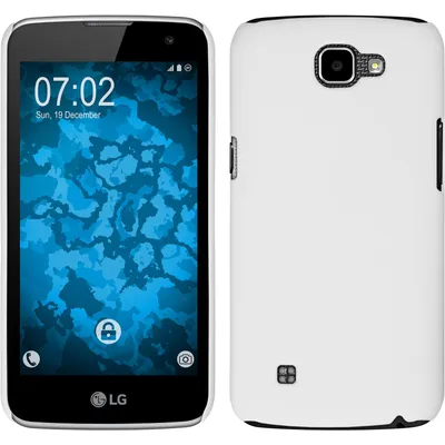 Produktbild von PhoneNatic Case kompatibel mit LG K4 2016 - Hülle weiß gummiert Hard-case + 2 Schutzfolien