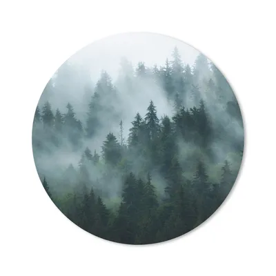 Produktbild von MuchoWow® Mauspad Mousepad Nebel - Bäume - Wald 20x20 cm - Mousepads - Maus Mat - Pad - Mausunterlage - Schreibtischmatte
