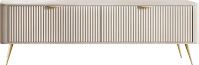 Produktbild von MIRJAN24 TV-Lowboard Lante 2D, TV-Schrank mit zwei Klappen, Metallfüße und Aluminiumgriffe (Farbe: Beige)