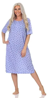 Produktbild von Damen Nachthemd Sleepshirt Nachtwäsche mit Muster, Flieder/M/38