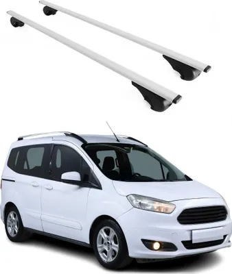 Imagen del producto de Barras de techo transversales para Ford Tourneo Courier, modelos 2014-2023, color plateado