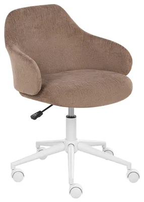 Produktbild von BELIANI Schreibtischstuhl Braun Stoff Gepolstert Drehbar Höhenverstellbar mit Armlehnen Modernes Design Computer Drehstuhl für Homeoffice Büro