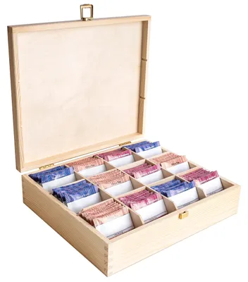 Productafbeelding van Creative Deco Grote Houten Thee-Doos Opslag, 29 x 25 x 7,5 cm