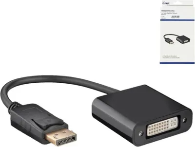 Produktbild von DINIC Adapter 1.2 DisplayPort auf DVI-D, 15cm DP-Stecker - DVI-Buchse 1080p