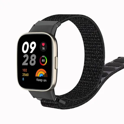Produktbild von Strap-it Redmi Watch 3 Nylon Armband (Schwarz)