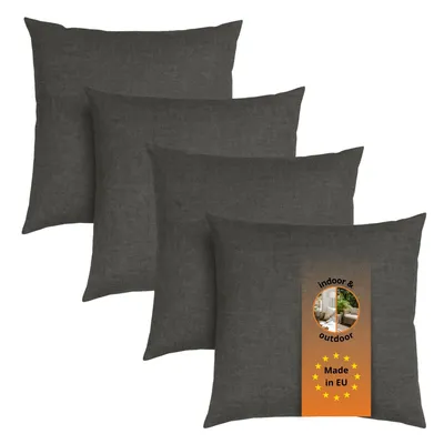 Productafbeelding van Set van 4 bankkussens, 40 x 40 cm, sierkussens, hoofdkussens, donkergrijs, sleepling