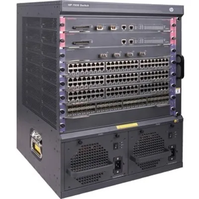 Produktbild von HPE FlexNetwork 7506, 100 - 240 V, 436,1 mm, 420,1 mm, 575,1 mm, 93,9 kg