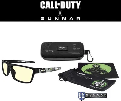 Image de Lunettes de jeu et d'ordinateur GUNNAR | Modèle : Call of Duty Tactical Edition, Couleur des verres : Ambre (Bloque 65% de la lumière bleue & 100% de la lumière UV) | Lunettes anti-lumière bleue | Lentille brevetée