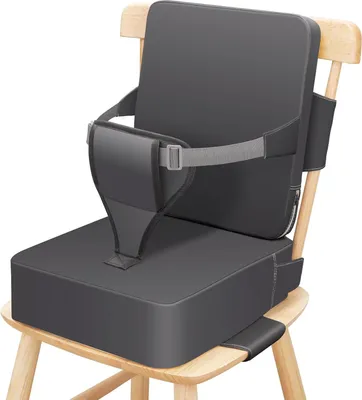Produktbild von Kinder-Essstuhl-Booster-Kissen, Studenten-Sitzkissen mit verstellbaren Schultergurten, tragbarer wasserdichter Reise-Baby-Booster-Sitz aus PU