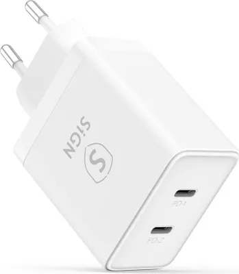 Immagine prodotto di Caricabatterie doppio USB-C PD da 40 W - bianco