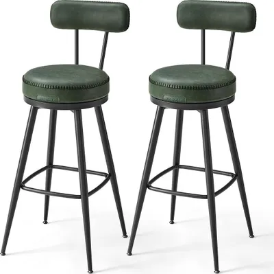Produktbild von EKHO Kollektion – Barhocker-Set (2er-Set) mit drehbarer Rückenlehne, Waldgrün