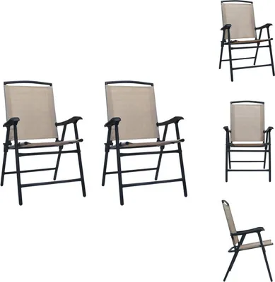 Produktbild von vidaXL Klappbare Gartenstühle 2 Stk. Textilene Taupe -  Gartenstühle