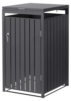 Obrázek produktu pro ML-Design, kontejner na odpadkové koše, 1 kus, pro 1 tunu, objem 240 litrů, rozměry 68x80x120 cm, barva antracit, materiál: ocel, odolný vůči povětrnostním vlivům, se zámkem