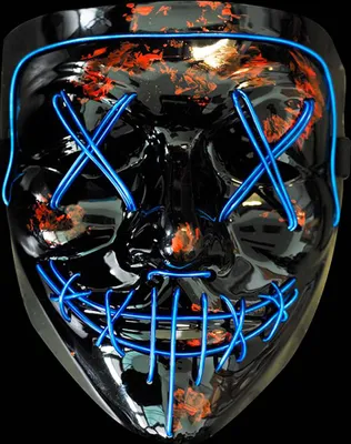 Produktbild von LED Purge Masken Schwarz verschiedene Farben Horror Masken Blau