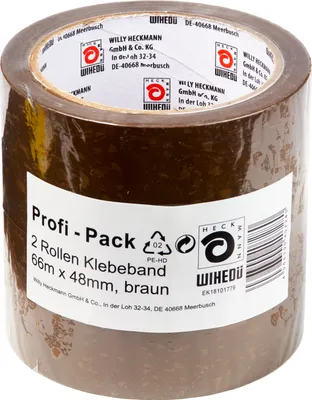 Produktbild von Profi-Pack 2 Rollen Klebeband  66m x 48mm, braun