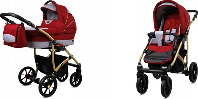 Produktbild von BabyLux® Largo | 2in1 Kinderwagen Set | Chili Silver | Kombikinderwagen | Kinderwagenset | Buggy