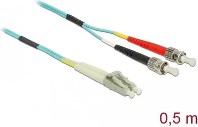 Image de DELOCK Cable câble fibre optique LC vers ST Multimode OM3 0.5 m