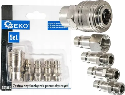 Obrázek produktu pro Sada Obsluhovacích Konektorů Pro Pneumatické Hadice, 5 Kusů, Geko G01580