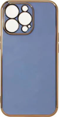 Zdjęcie produktu dla Lighting Color Case etui do iPhone 13 Pro żelowy pokrowiec ze złotą ramką niebieski
