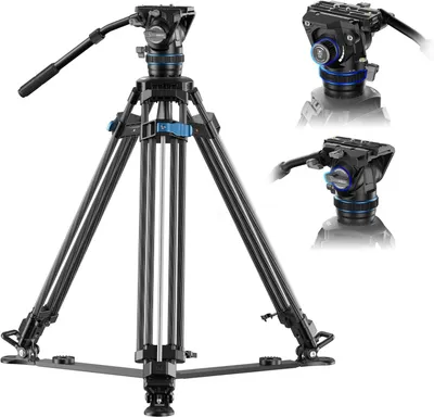 Produktbild von Stativ für Videoaufnahmen - Kamerastativ - Dreibeinstativ - Filmstativ - Stativ mit Fluidkopf - Kohlefaser, 178 cm