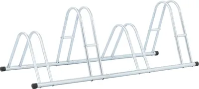 Image de Support de vélo au sol autoportant pour 4 vélos acier galvanisé