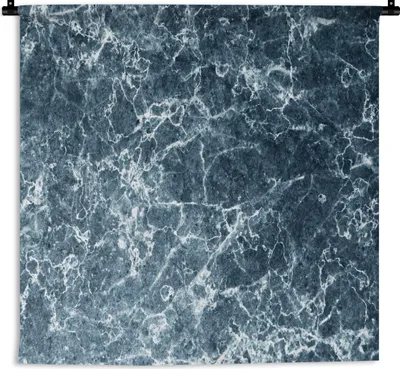 Produktbild von MuchoWow® Wandteppich Wandbehang Marmor - Blau - Weiß 150x150 cm Tapisserie Dekoration Wandtuch - Wohnaccessoires - Modernes