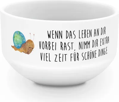 Produktbild von Mr. & Mrs. Panda Müsli Schüssel Schnecke Sir - Weiß - Geschenk, Müslischüssel, Lebenseinstellung, Suppenschüssel, Weisheit, schale, Schnecken, Motivation, Obstschale