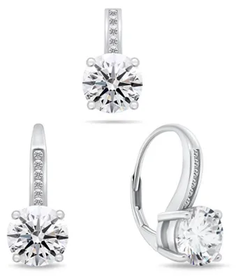 Immagine prodotto di Grazioso set in argento con zirconi SET241W (ciondolo, orecchini)