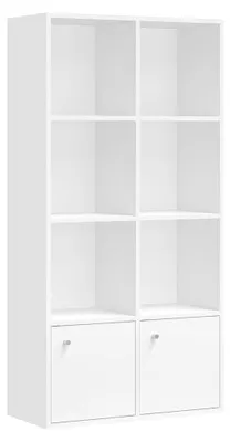 Produktbild von Bücherregal mit 4 Regalen und 2 Türen | Wolke weiß | 65,8x29x130 cm